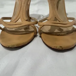 Bottega Veneta Nude Leather Strappy Stiletto Sandals Heels 39 Italy thumbnail 4