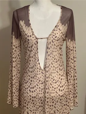 Caroline Constas New York Long Sleeve Maxi Dress Mesh Swim Coverup NWT thumbnail 5