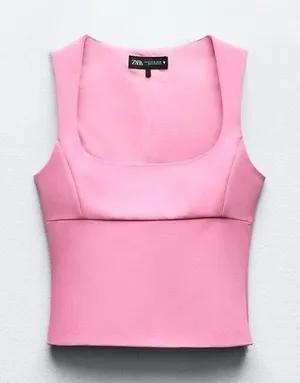 Zara top square neck  thumbnail 1