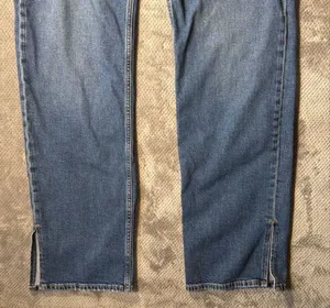 GAP ’90s Loose High Rise Jeans 10/30 Tall Medium Wash Straight Leg Side Slit Hem thumbnail 4