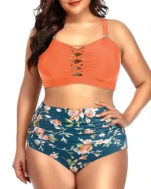 NWT Daci Women’s Two Piece Lace Up Bikini | Size: 18W thumbnail 1