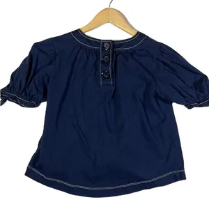 Anthropologie Rialto Navy Blue Tie Sleeve‎ Shirt thumbnail 10