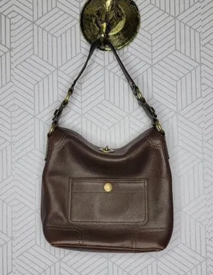 Coach Chelsea Brown Leather Turn Lock thumbnail 1