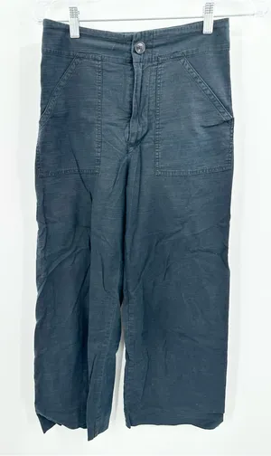 Anthropologie‎ Maeve Audra Washed Black Wide Leg Pants Size 4 thumbnail 1