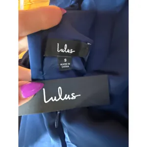 NWT Lulus Regal Loveliness Blue Satin Pleated Mock Neck Maxi Dress Bridesmaid S thumbnail 6