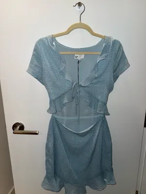 superdown Baby Blue Polka Dot Dress Mercy Small thumbnail 4