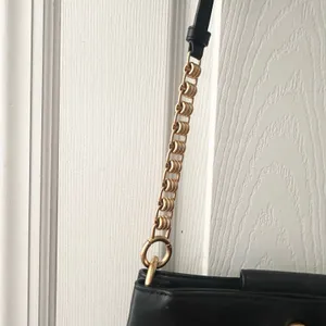 Tory Burch Lily Black Leather Slim Multi Pocket Gold Chainlink Crossbody Handbag thumbnail 4
