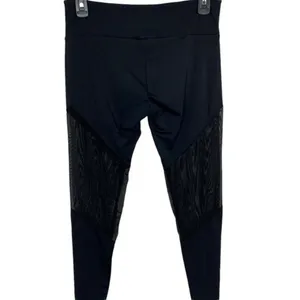 Onzie Black Lace Leggings‎ M L High Rise Yoga Gym Activewear Stretch thumbnail 4