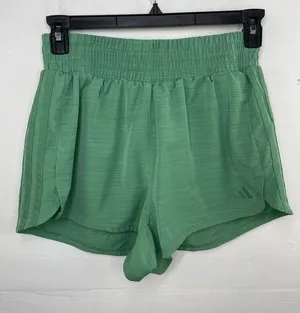 Adidas Women's Pacer Woven High Rise 3" Training Shorts Green Large 3” thumbnail 1