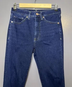 Express Skinny High Rise Jeans Womens 4L Dark Wash Blue Tall Slim Stretch Denim thumbnail 1
