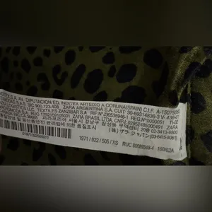 Zara | NWOT Turkey Olive Green Leopard Print High Waist Straight Leg Pants (XS) thumbnail 12