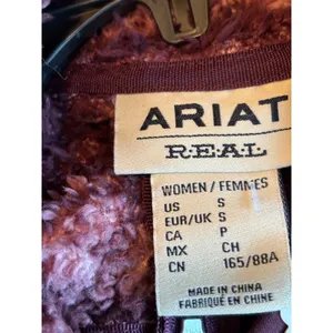 Ariat REAL Berber Pullover Hooded Sweatshirt Purple Southwestern Fleece Small thumbnail 5