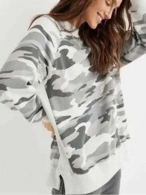 Aerie Gray Camouflage Sweatshirt XS thumbnail 1