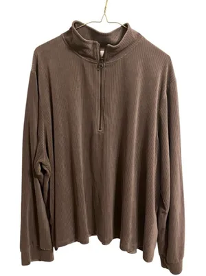 Livi Quarter Zip Pullover Velour Sweatshirt Women‎ size 26/28 active athleisure thumbnail 1