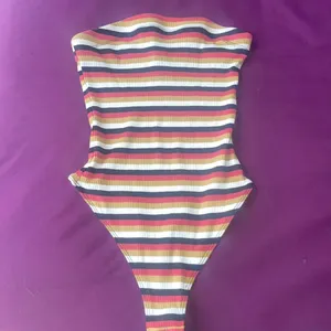 OUT FROM UNDER mj Tube Bodysuit Striped / Ribbed Small S thumbnail 2