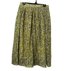 Who What Wear Maxi Skirt Women Size 6 Floral Pleated‎ Layered Yellow Black White thumbnail 2