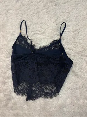 Aerie Navy Lace Bralette Cami thumbnail 2