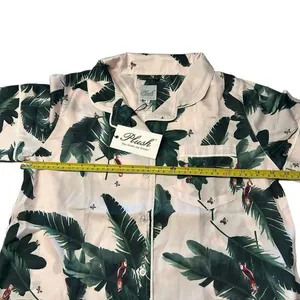 Revolve Plush Women’s Size‎ S Pink Jungle Print Satin Pajama Set Tropical Shorts thumbnail 12