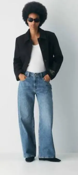 Aritzia Denim Forum 90s Lo Rise Baggy Wide Leg Jean Medium Wash Size 29 thumbnail 1