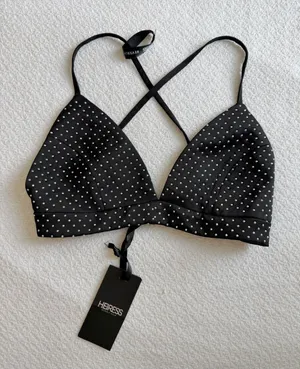 HEIRESS Beverly Hills Black Embellished Bra Top Rhinestones Gems NWT XS thumbnail 1