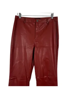 Motel Rocks Faux Leather High Waist Flare Leg Pants Size Large thumbnail 4