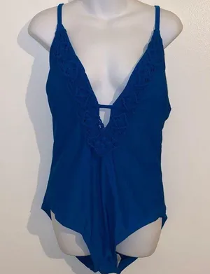 Christina (Maillots) 1 piece Blu-Blue Swim Suit Size XL NEW thumbnail 1