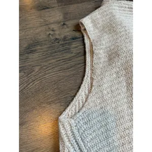 Womens LOFT sleeveless sweater draped vest oatmeal knit shawl cozy size M/L‎ thumbnail 5