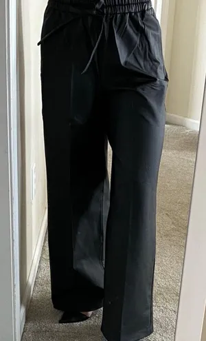 Zara Black High Waisted Waxed Effect Wide Leg Pant thumbnail 7