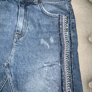 Free People Embellished Denim Skirt thumbnail 3