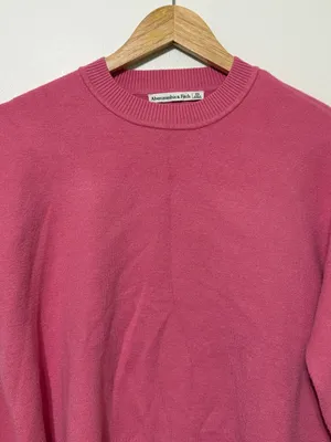 Abercrombie & Fitch Pink Crewneck Sweater Size XS Knit Stretch Bubblegum Summer thumbnail 4