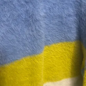 Aerie Blue and Yellow Crew Neck Sweater with Bold Stripes thumbnail 5