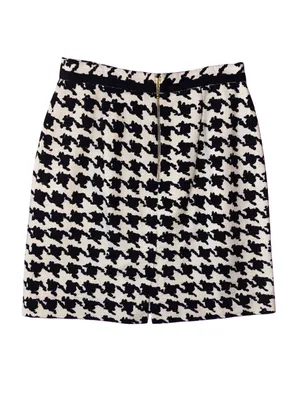 Kate Spade Black & White Houndstooth Skirt thumbnail 3