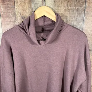 Aerie Soft Oversized Funnel Neck Sweatshirt Purple Mauve Lounge Cowl Pullover thumbnail 4