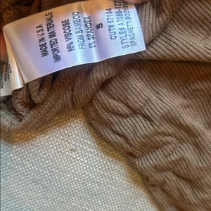 Agolde Brown Ribbed V-Neck Spaghetti Bodysuit Size Small thumbnail 7