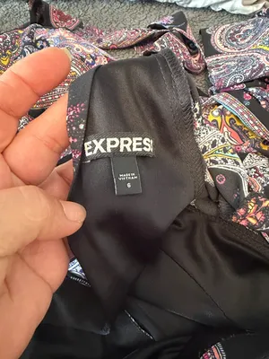 Express Purple and Black Paisley Open-Back Maxi Dress thumbnail 8