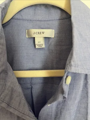 J. Crew Light Blue Button-Front Shirt Dress with Waist Tie thumbnail 4