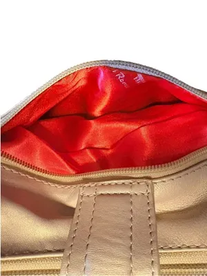 Michael Rome Italy Leather Hobo Purse Gold thumbnail 10