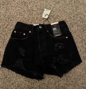 Black Levi’s Shorts 501 Denim Distressed thumbnail 1