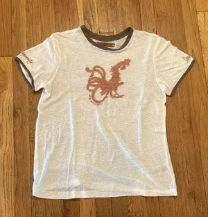 Free people heirloom lunar new years 100% linen t-shirt size large thumbnail 1