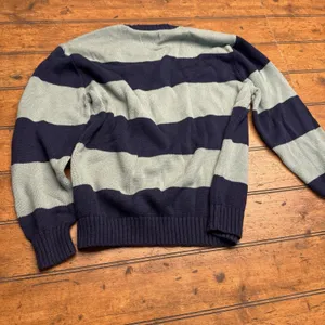 Hollister Sweater Womens XSmall Green Blue Stripes Crew Neck Long Sleeve Stretch thumbnail 4