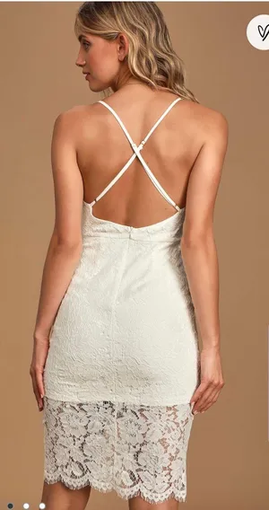 Lulus Flirting with Desire White Lace Bodycon Dress thumbnail 2