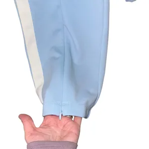 Wild Fable Blue Track Pants Medium White Brown Side Stripe‎ Athleisure thumbnail 2