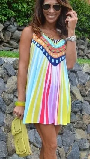 Mara Hoffman Dress Sz XS Multicolor Striped Beach‎ Vacation thumbnail 1