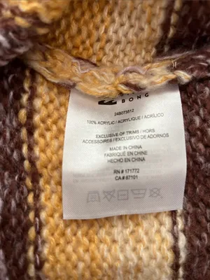 Billabong Striped Crewneck Sweater in Yellow, Brown & Teal thumbnail 8