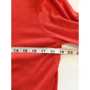 Banana Republic Red Silk‎ Cashmere Crew Neck Long Sleeve Sweater Women's L thumbnail 3