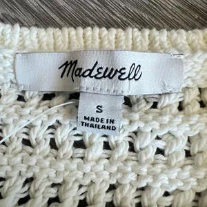 Madewell Crochet Knit Sweater Top Small White Sleeveless Flaw thumbnail 2