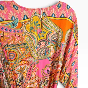 Olivaceous Paisley Tie Waist Mini Dress Size Small thumbnail 6