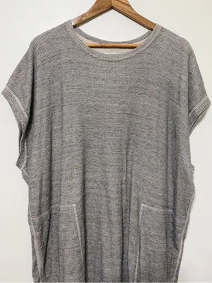 Billy Reid Women’s Cotton Knit Dress Size Large Gray Waffle Texture thumbnail 4