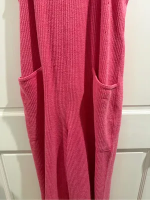Simply Southern Women’s Pink Sleeveless Knit Jumpsuit with Pockets size Large thumbnail 2