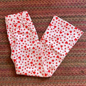 ALL OVER HEART PRINT FLARE PANTS VALENTINES Red thumbnail 1